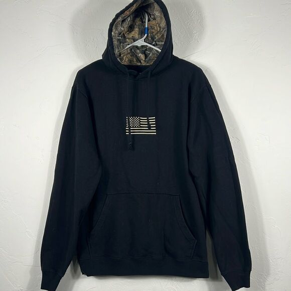 🦌🎯 BUCKWEAR Black Camo Embroidered Hunting HOODIE Sweatshirt Men Sz Medium - E - Picture 2 of 14